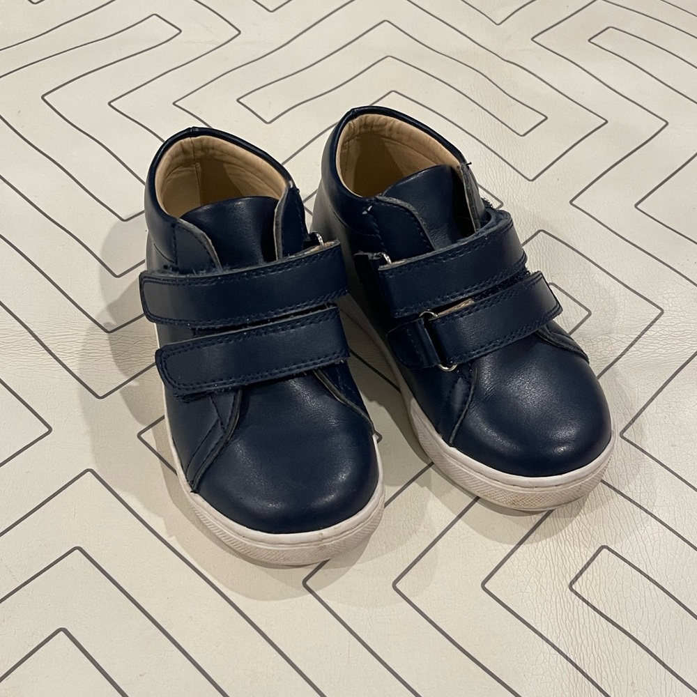 Walnut Blue High Top Velcro Boots